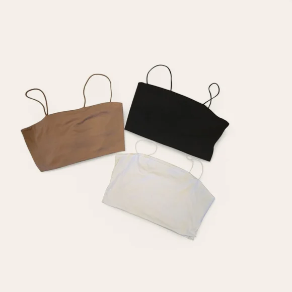 SHEIN Flirla Set of Four (4) Camisole Tops - Black, White, Apricot and Brown - Picture 2 of 6